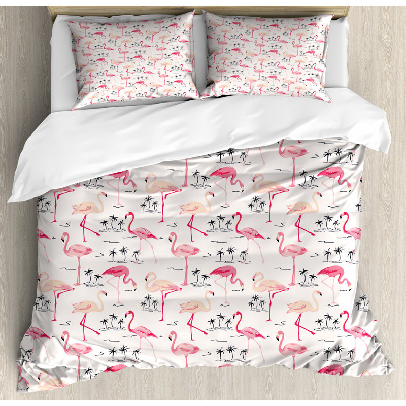 Flower Polyester Duvet Cover, King Duvet Cover + 2 Pillow Shams, Floral Design With Spring