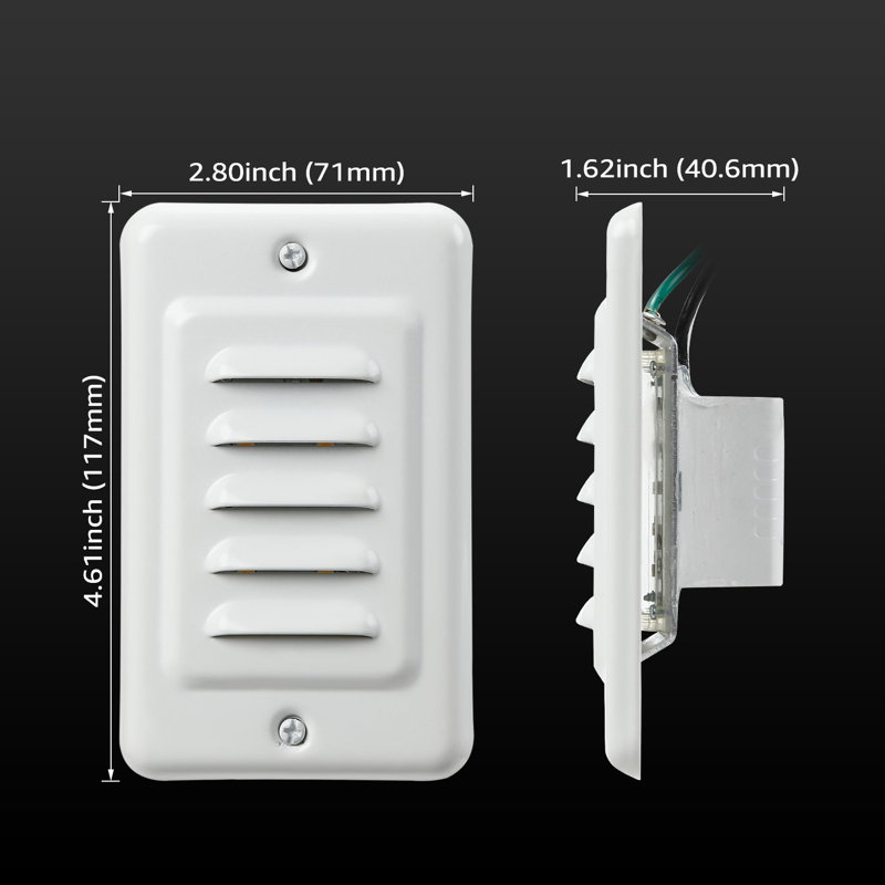 Metal Integrated LED Hardwired Deck Light Wall Mount Waterproof for Fence Step, 4.61" H x 2.8" W x 1.62" D