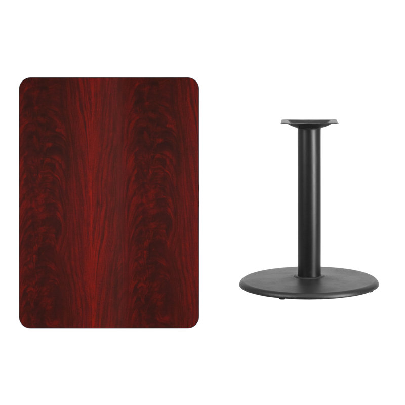 Contemporary Mahogany Laminate 42" Rectangular Dining Table