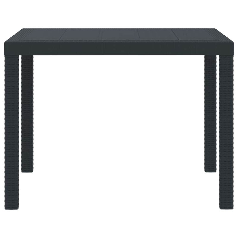 vidaXL Garden Table Poly Rattan Outdoor Furniture Modern Style Terrace Dining