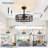  Mariellen 20" 7-Blade Indoor Enclosed Caged Black Ceiling Fan with the Remote Control