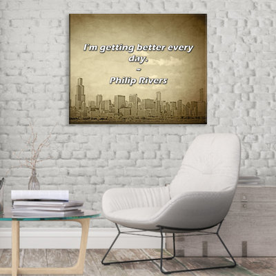 Artsy Quote "I’m getting better every day." By Philip Rivers Gallery Wrapped Canvas