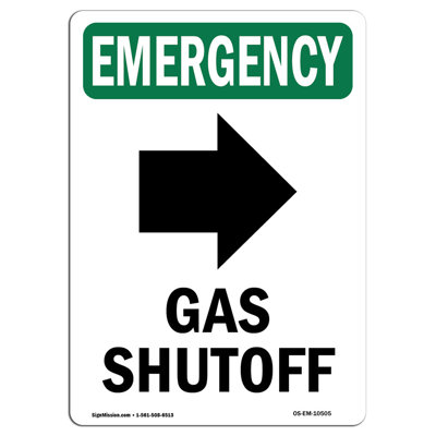 Gas Shutoff Emergency Sign