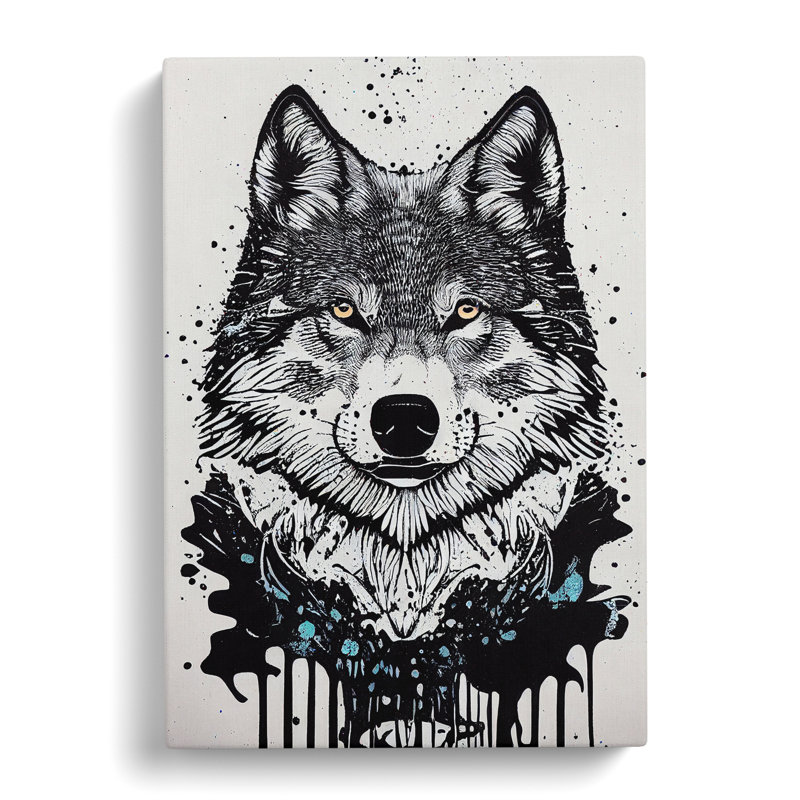 Wolf Graffiti No.3 - Wrapped Canvas, 76cm H x 50cm W x 3cm D