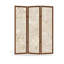 Cloison pliante 3 pièces en bois massif noisette + toile-1834735096