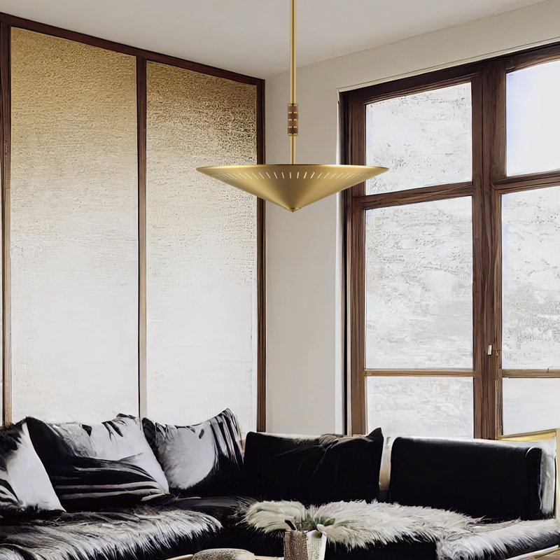 Skellytown - Light Natural Aged Brass Single Pendant, 12.75" H x 20" W x 20" D