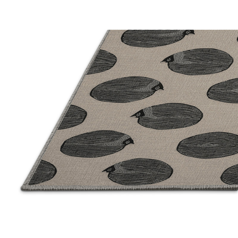  Tapis lavable gris à perdrix, Rectangulaire 2 pi x 3 pi