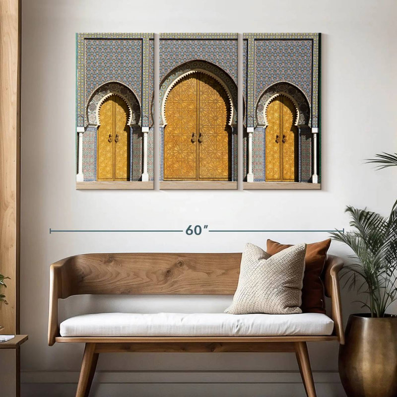 Portes de palais Lilie au Maroc, H 32 po x l 50 po