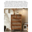 Armoire à cinq tiroirs en bois massif de style traditionnel