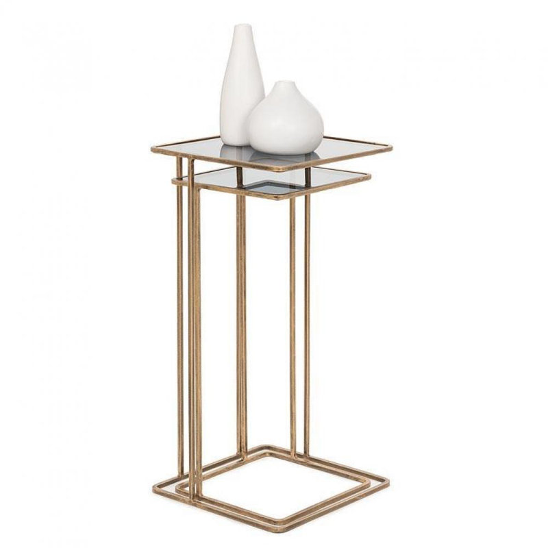 Syann 12'' Glass Top Console Table, Smoke