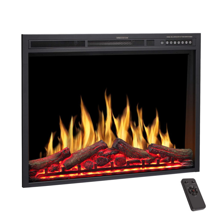 Symple Stuff Electric Fireplace Insert, Three 3D Color with Log and Flame,  Adjustable Flame Speed u0026 Reviews | Wayfair