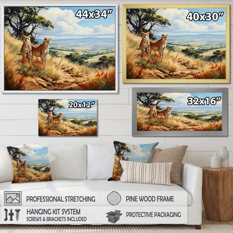 Rift Valley Serenade In Africa II - Animals Wall Art Prints, H 30 po x l 40 po x P 1,5 po, Cadre naturel flottant