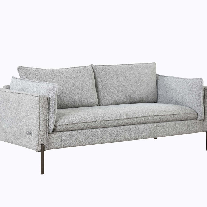 Canapé rembourré 3 places 76,2 po, Lin gris, H 33 po x l 76,2 po x P 30,7 po