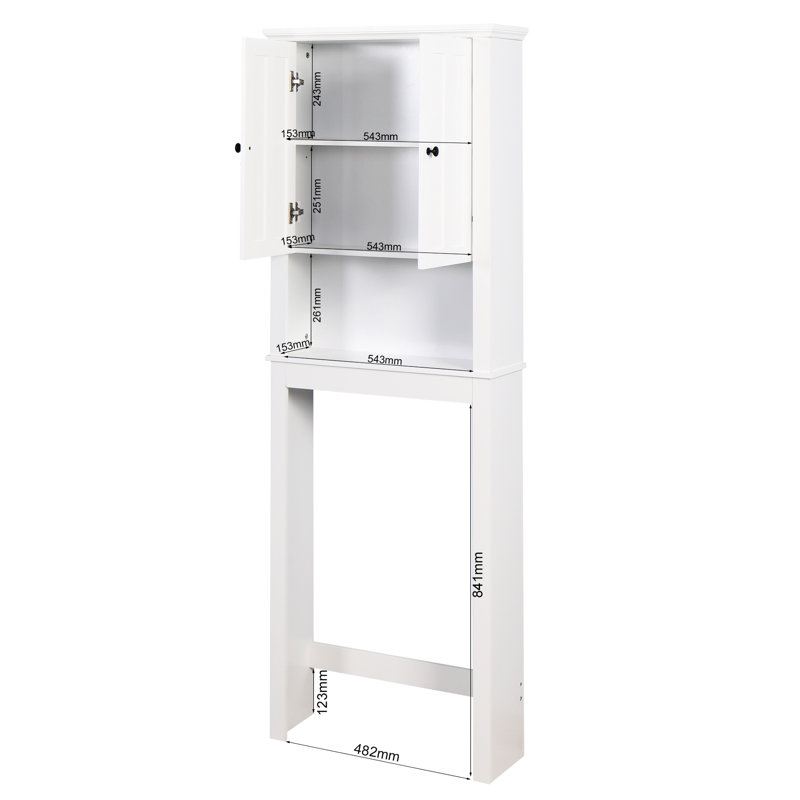 Armoire de salle de bain au-dessus de la toilette - assurance de la qualité, tablette réglable, blanc, rangement surdimensionné de 23,9 x 7,71 x 67,37 pouces, finition blanche,
