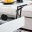 Table basse à plateau relevable de 39,3 po avec compartiment caché, 2 tiroirs de rangement et lumières DEL réglables, tables basses multifonctionnelles modernes pour le salon, la chambre à coucher et le bureau (blanc)