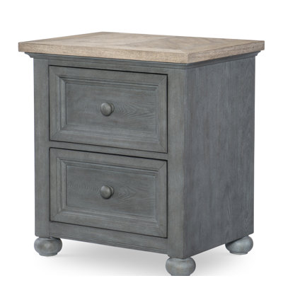 Middleville 2 - Drawer Solid Wood Nightstand in Gray/Brown -  Darby Home Co, B8612DCFC9E3423C918ED9AC496242E9