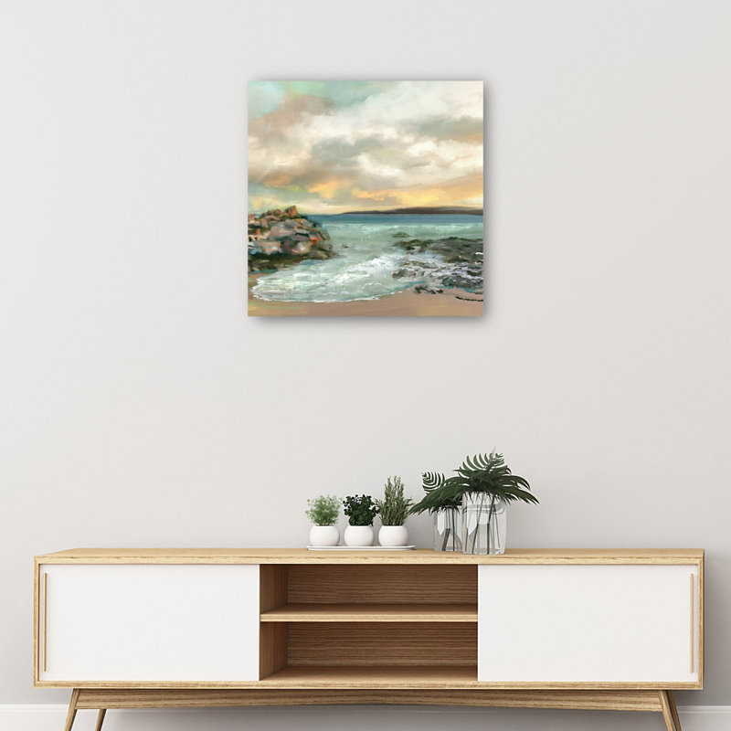 Secret Cove Coastal Canvas Art Print in 35" Square