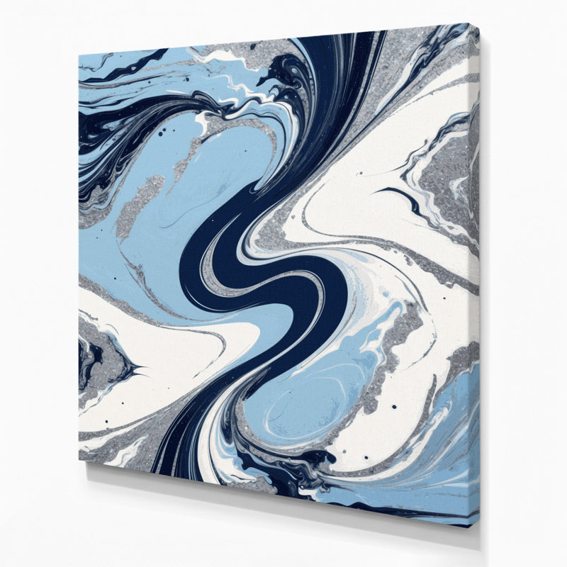 Abstrait art fluide sur toile grise 65, H 12 po x l 12 po