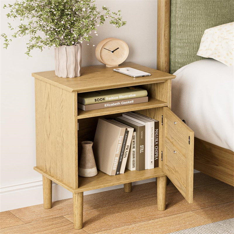 29cm W Manufactured Wood Bedside Table, Brown