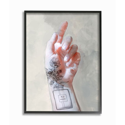 Élégante pose à la main avec motif de glam floral par Ziwei Li-reproduction d’art