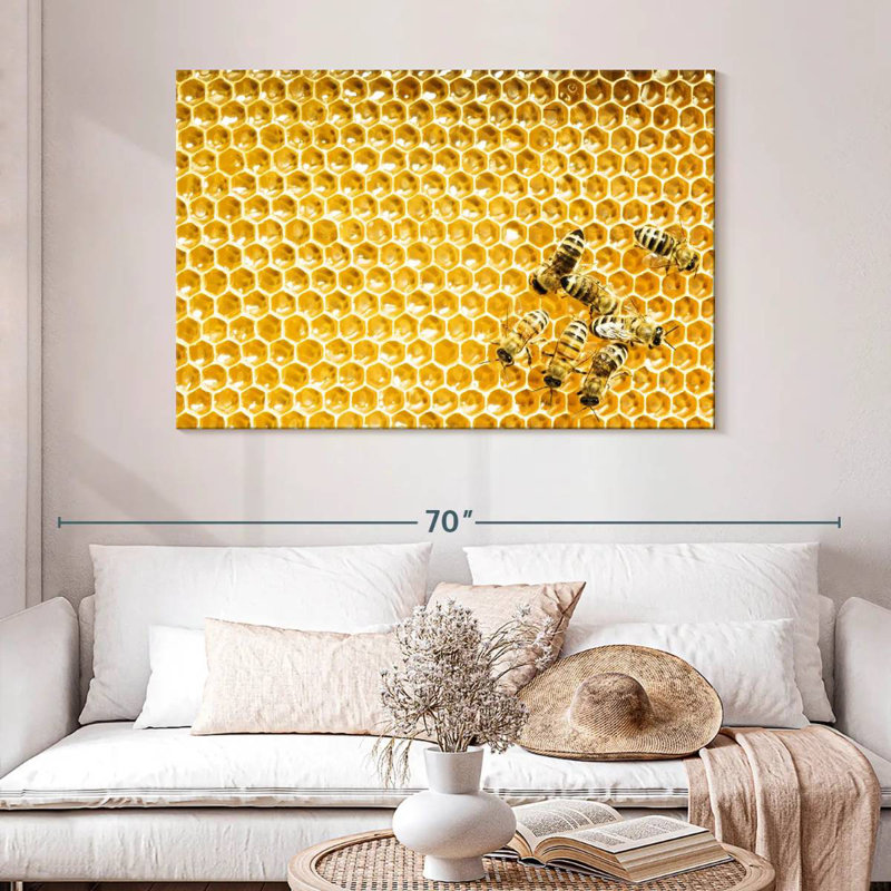 Brampt Honey Bee Cells, 32" H x 48" W