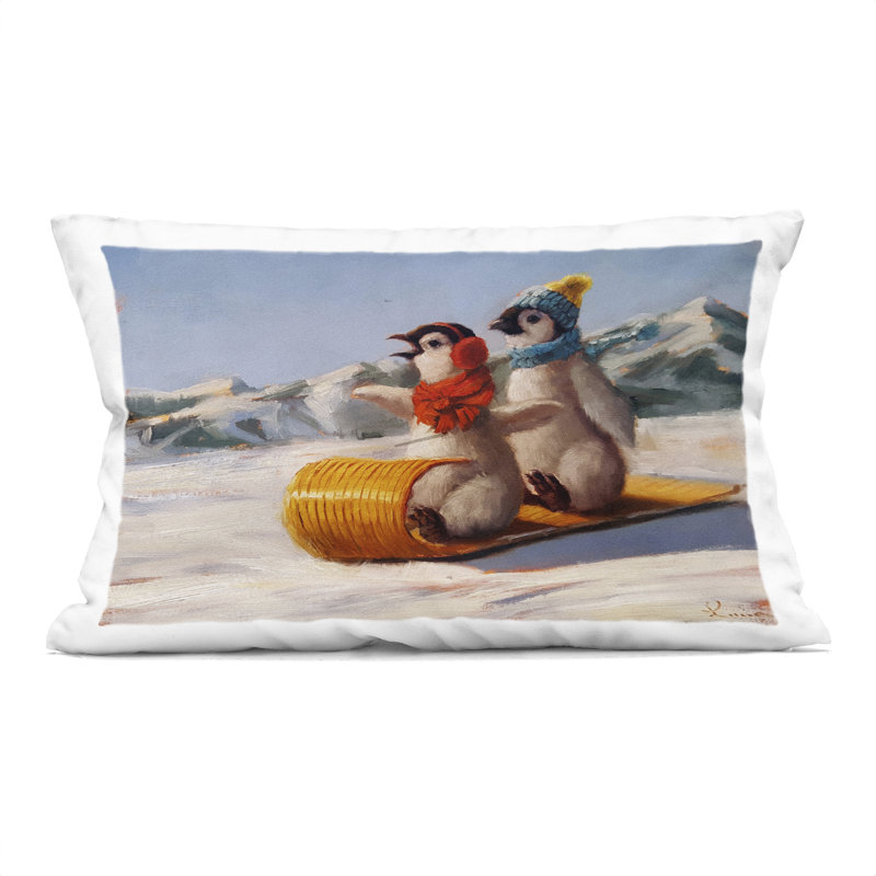Coussin Toboggan Sleigh Ride Penguins