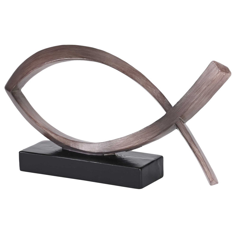 Figurine de table poisson brun