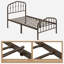 Metal Bed with Arched Headboard and Footboard-366383309-396136827