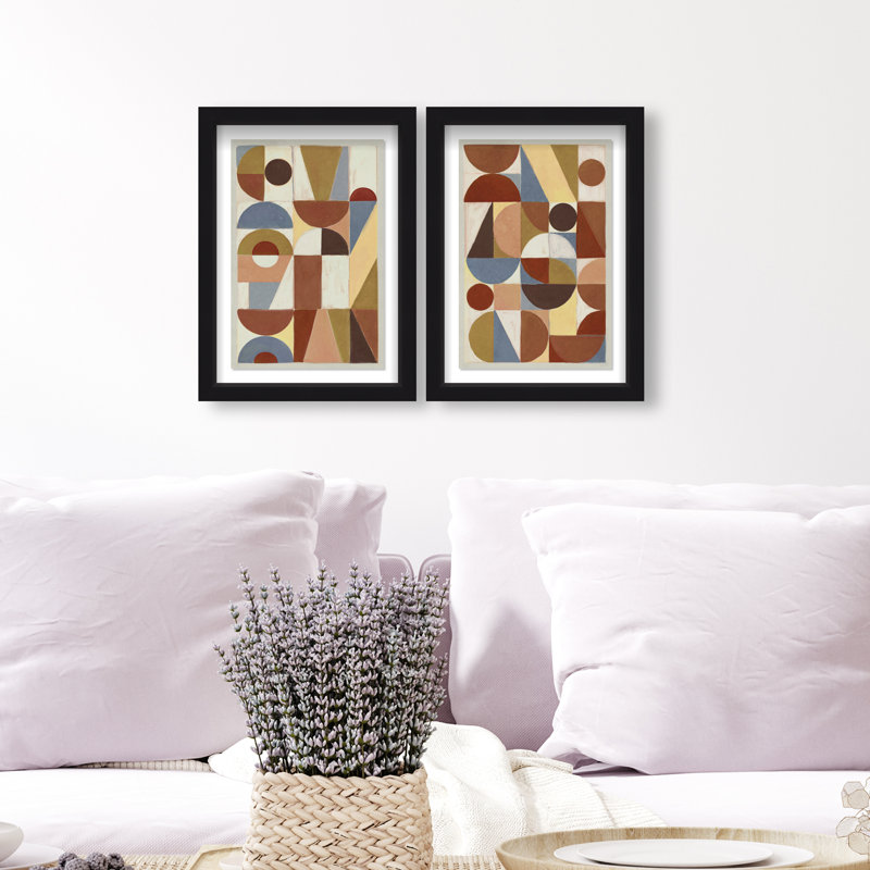 Tiled Set Set by Oliver Gal, 33"H x 23"W, Black Shadowbox