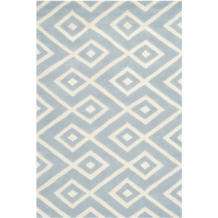 Huth Geometric Wool Hand Woven Area Rug