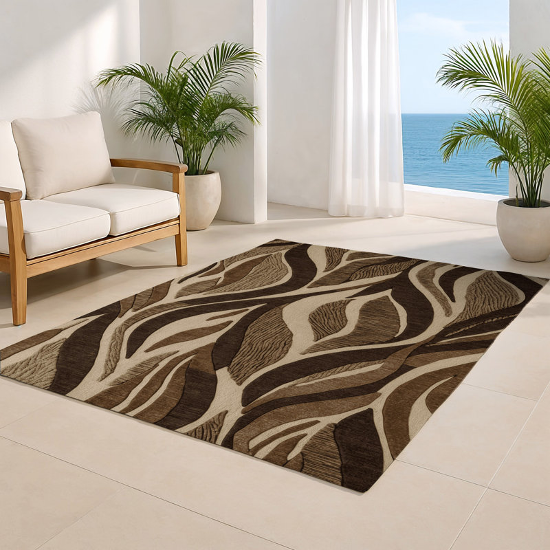 Tapis d'intérieur et d'extérieur brun Nature, Rectangulaire 2 pi x 3 pi