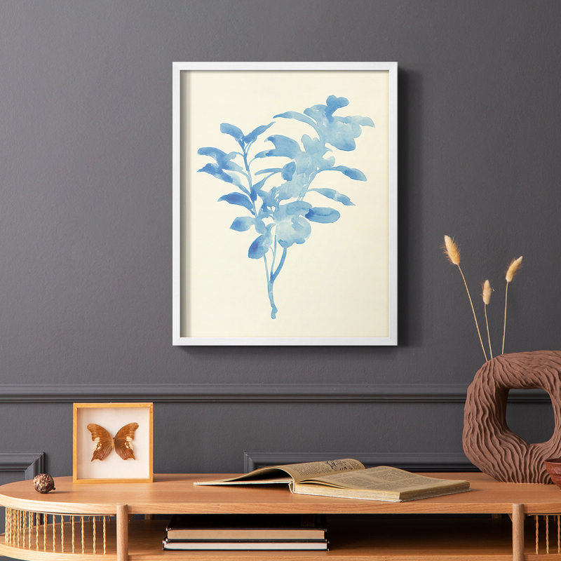 «Verditer Fig II», reproduction encadrée - bois massif, Blanc, H 10 po x l 8 po
