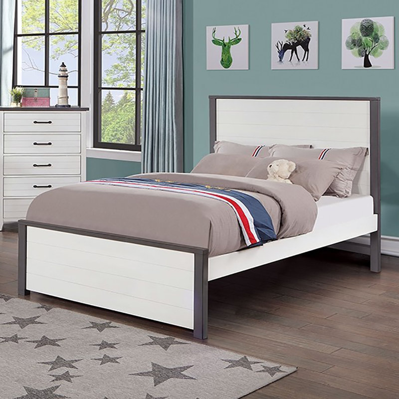 Full Bed, White/Gray, Full