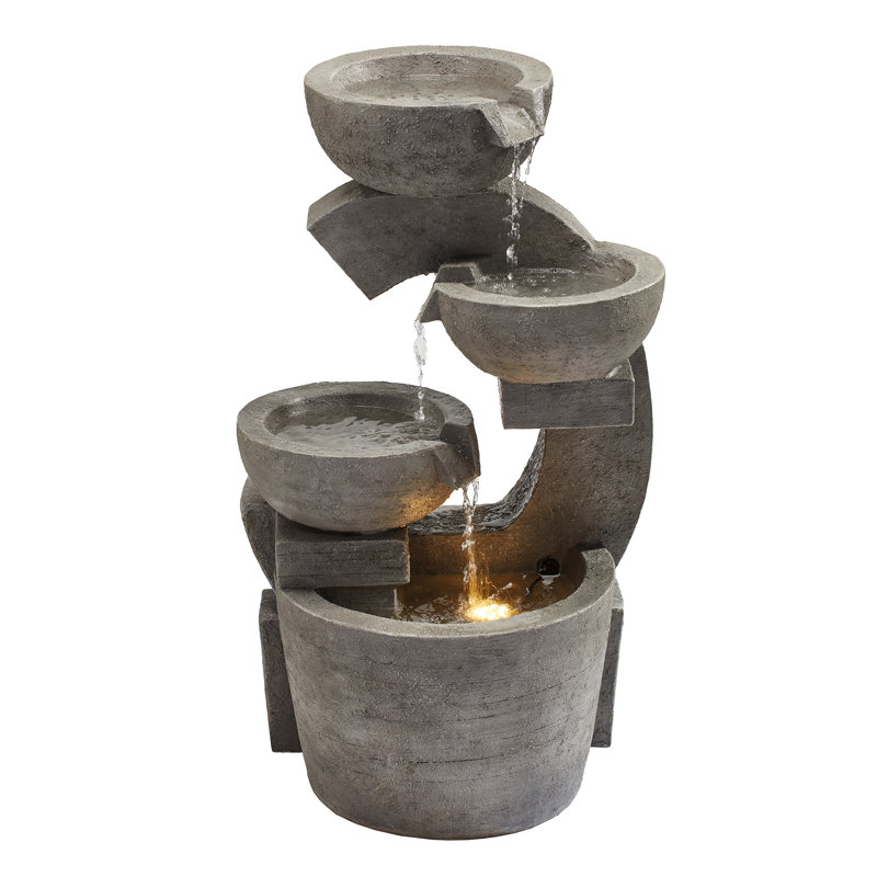 Alwigh Outdoor Sculptural Fountain with Lights