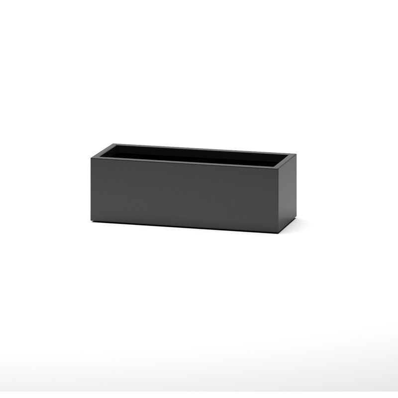 Rosann Handmade Planter Box, Black, 12" H x 36" W x 14" D
