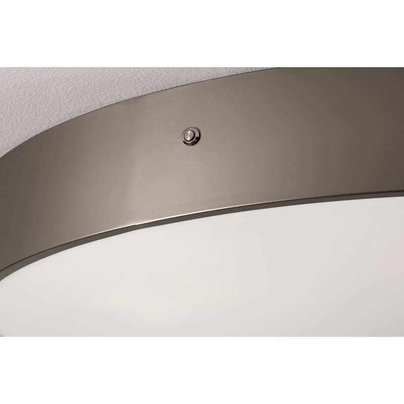 Plafonnier encastré à DEL 14 po Bailey, Nickel satiné