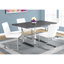 Modern Dining Table 60", Rectangular Grey Laminate Top, Metal Leg Support, Kitchen & Room, Seats 4 60" For And Kitchen, Cover, Installation Component, Look,