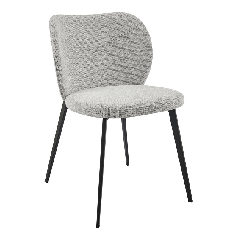 Chaise de salle à manger Granger, Gris clair, Noir