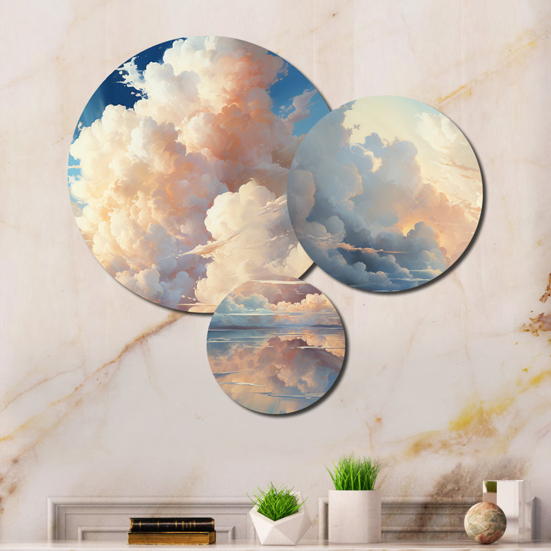 Ensemble de 3 décorations murales 3 nuages Coastal Horizons I