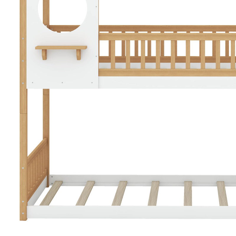 Jacklyn Kids Twin Over Twin Bunk Bed, Natural