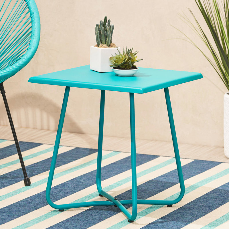 Table d'appoint 18 po en acier bleu sarcelle avec constance, Sarcelle