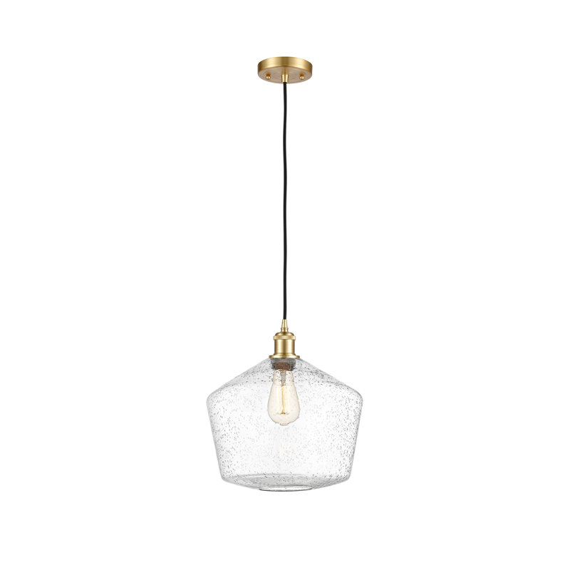 Luminaire suspendu simple à 1 lumière Gabbie, Or satiné