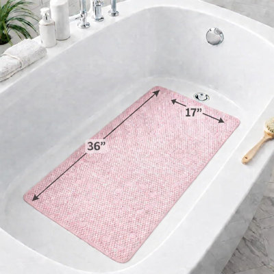 Bathtub Mat Non Slip, Bath Mat For Tub Non Slip, Tub Mat Extra Large 36 X 17 In, Bathtub Mat With Suction Cups & Drain Holes, Soft Foam, Machine Washable, Black
