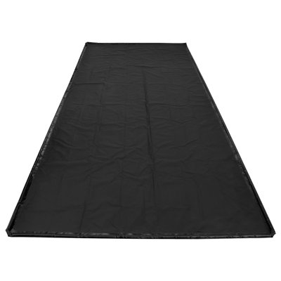 Containment Mat, 8 ft 6 in x 20 ft, Non-Slip PVC Garage Floor Mat with a Cleaning Squeegee, Heavy Duty Durable Waterproof Protection from Snow, Rain and Mud for Cars SUVs Trucks Parking, Black