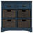 Rustic Storage Cabinet with Two Drawers and Four Classic Rattan Basket Accent Cabinet-1550221708