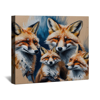 Groupe de renards roux, toile tendue en plusieurs tailles