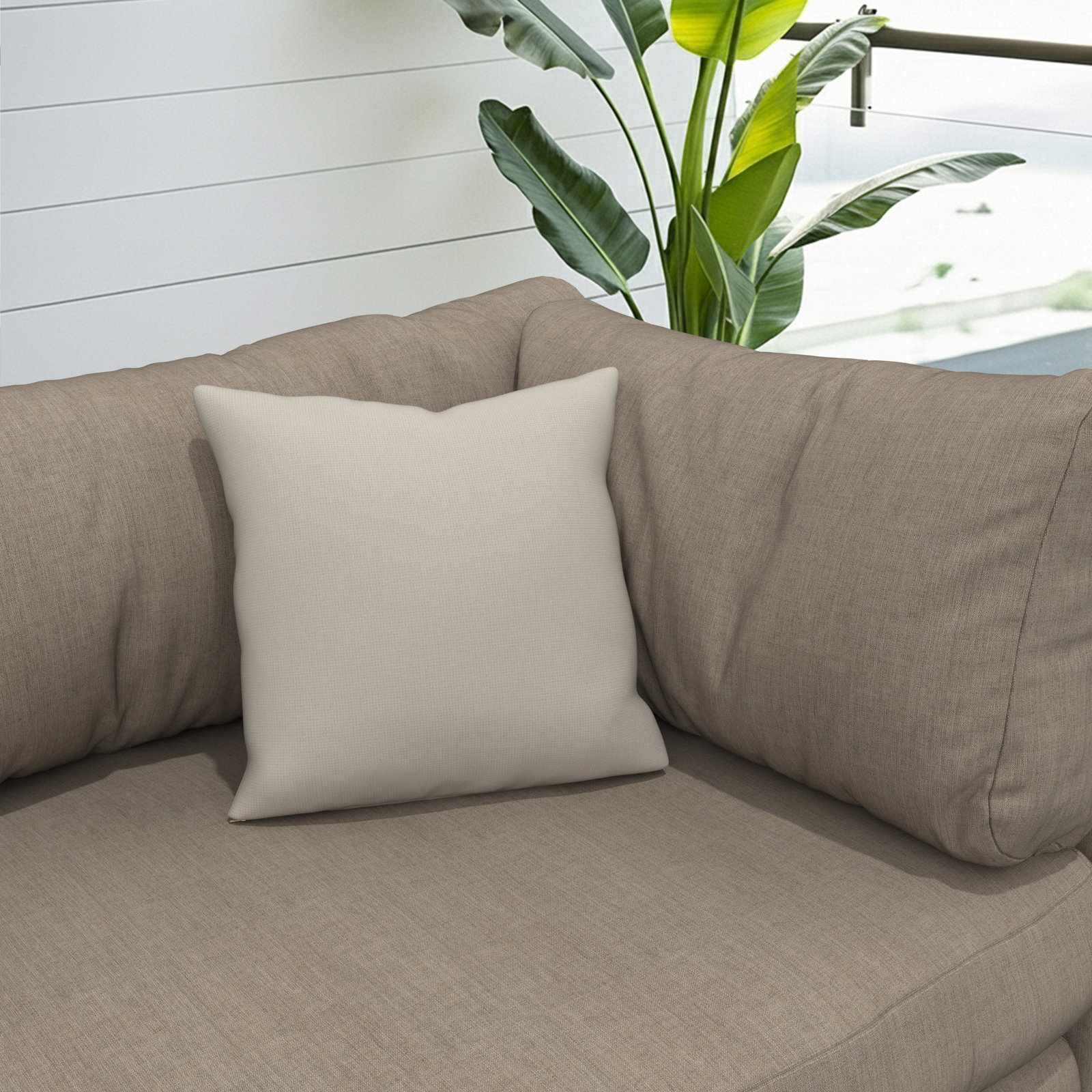 Gabi Indoor/Outdoor Throw Pillow, Square 16", White