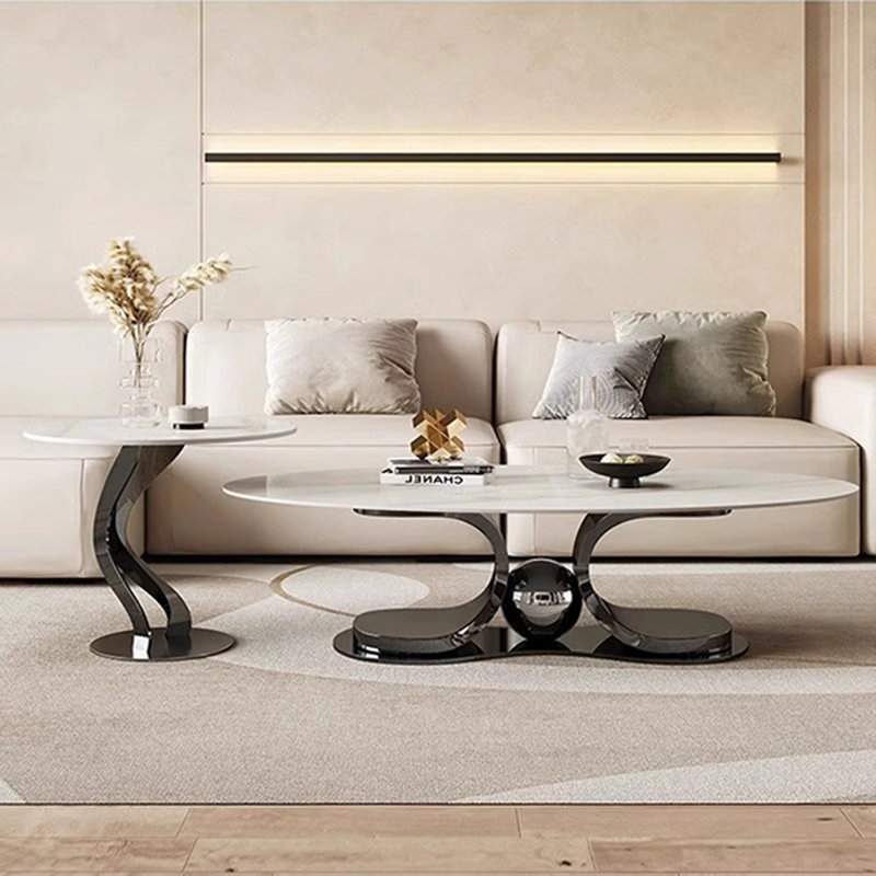 Table basse de luxe de style italien, H 14,96 po x L 27,56 po x l 51,18 po, Noir