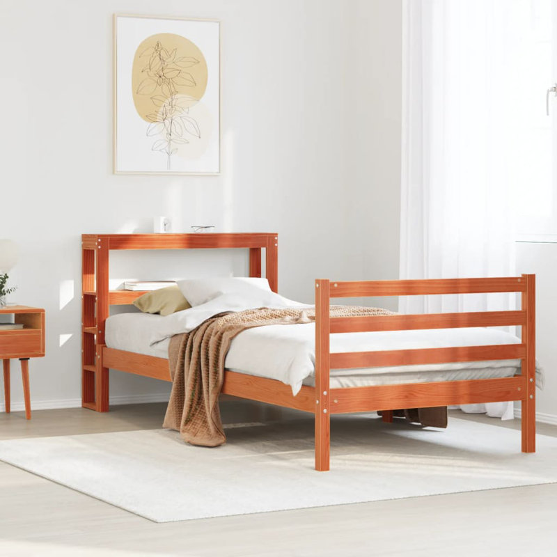 Clyde Bed, Wax brown, 120cm W x 190cm D