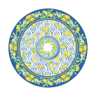 Lovely Lemons Round Tablecloth